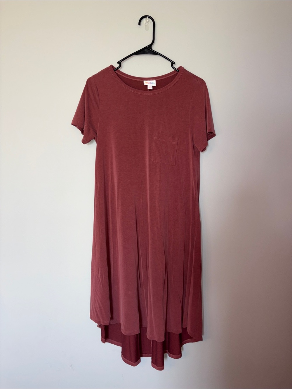 Women's Short Sleeve Swing Dress in Dusty Rose Small